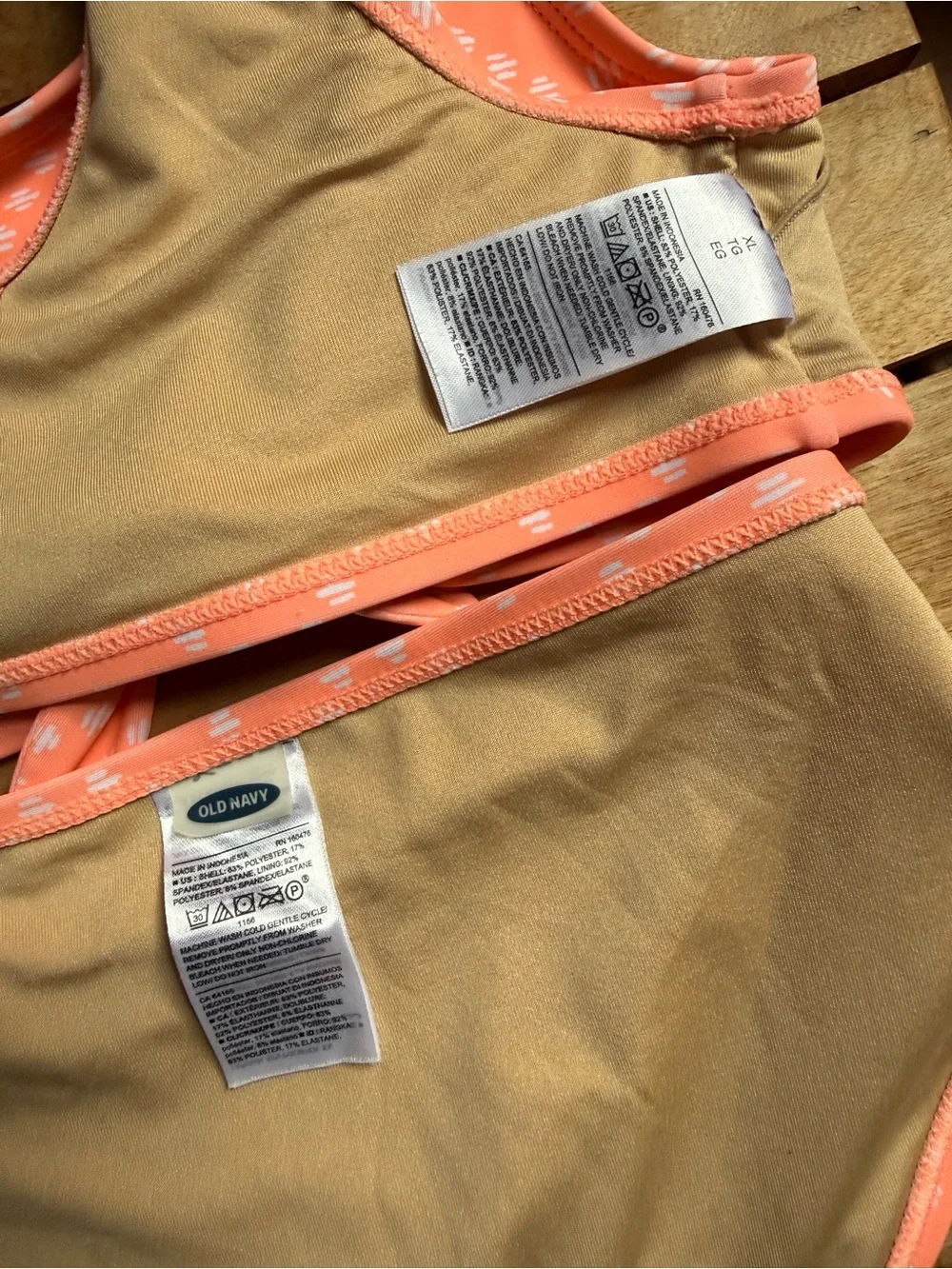 Old Navy Coral Floral Tie-Front Bikini Set